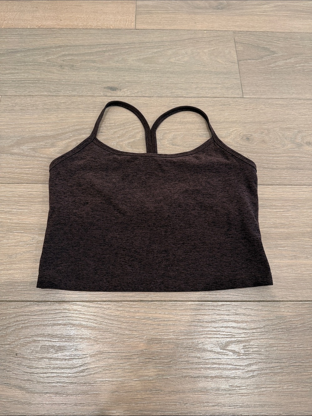 BEYOND YOGA Heather Brown Spacedye Slim Racerback Cropped Tank Active Size M - Picture 2 of 6